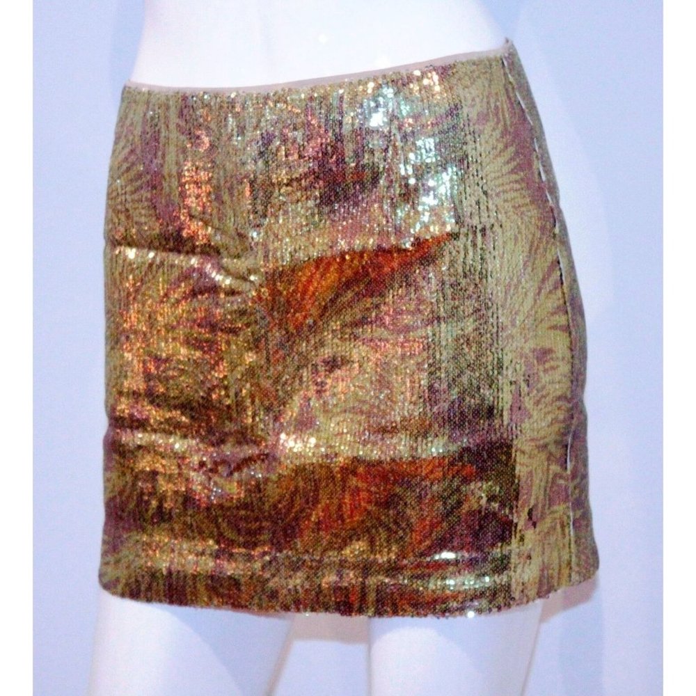 H&M 2012 Mini SEQUIN Back ZIP Glitter SHINY Dress Skirt 4 / 34